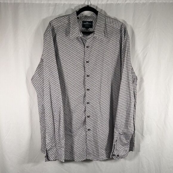 Rodd & Gunn Dress Shirt Men's 2XL White Floral Button Up Long Sleeve Cotton - Picture 1 of 9